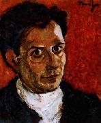 Self-portrait. Oil on cardboard, 0.410 x 0.360., Nicolae Tonitza